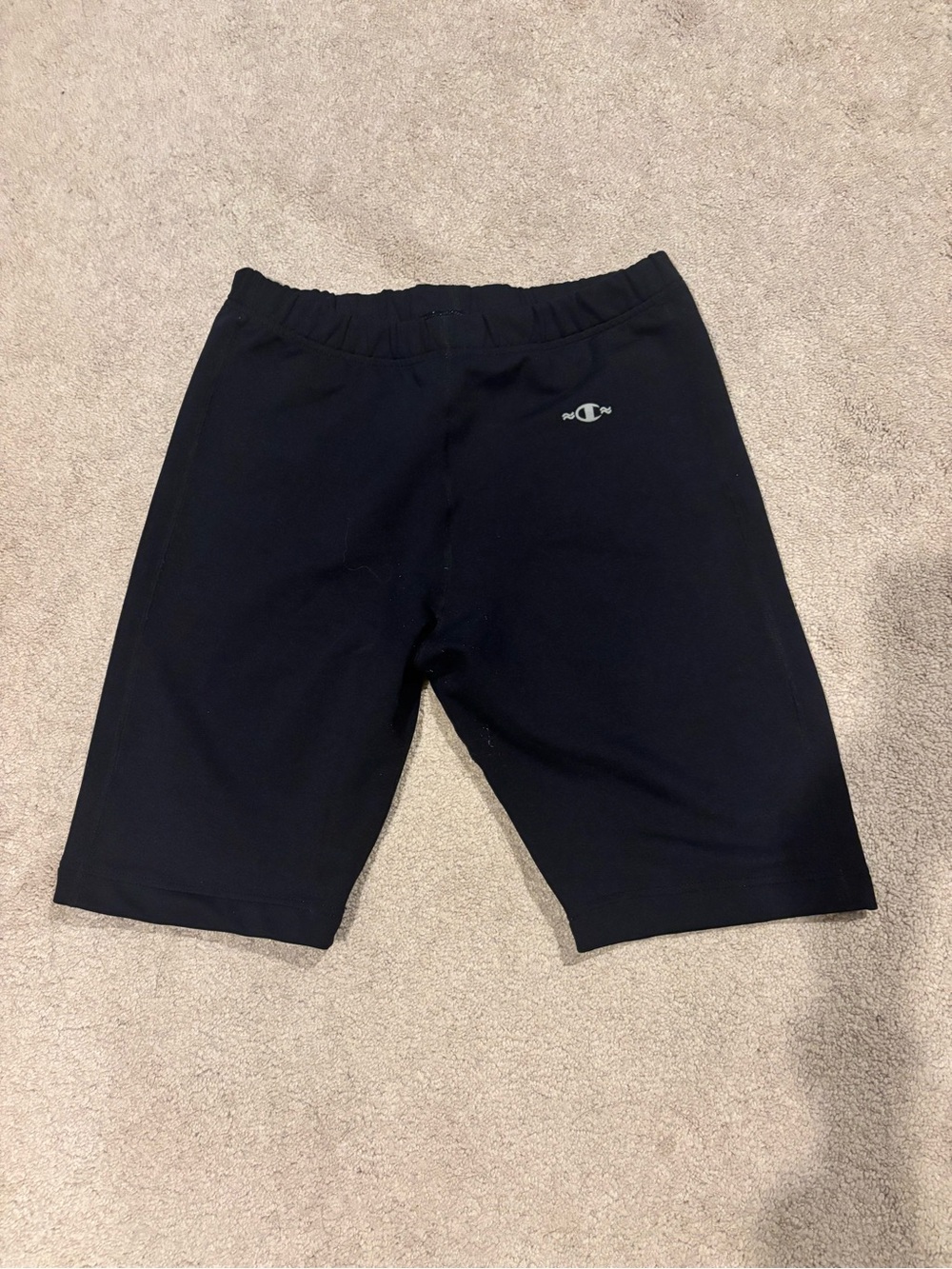 Champion Black Logo Athletic Biker Shorts